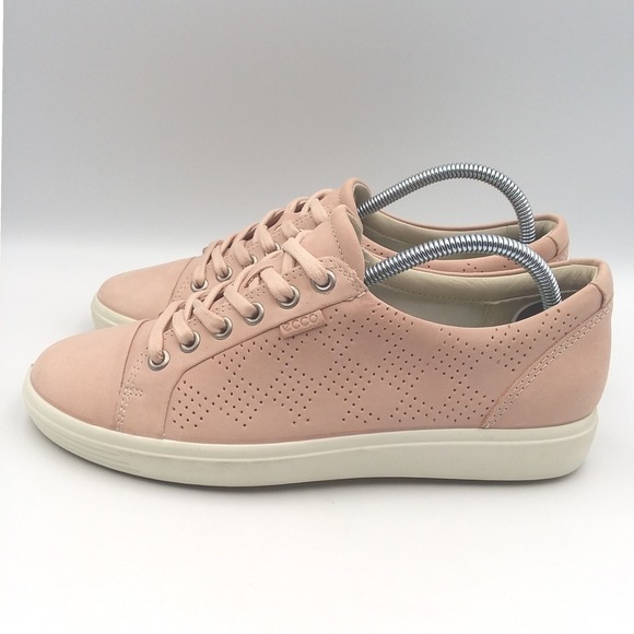 ECCO Soft 7 Sneaker Perforated Leather Casual Walking Shoes‎ Rose Dust Women's 7 - Picture 3 of 11